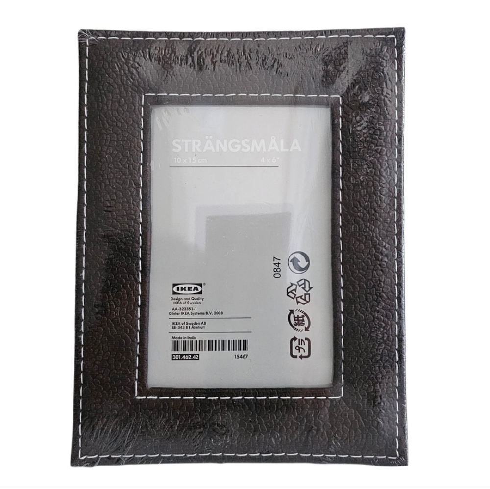 IKEA STRÄNGSMÅLA 4"x6" Faux Leather Picture Frame | NWT | Brown